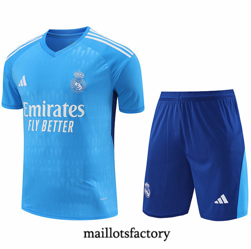 Maillotsfactory 3856 Maillot du Real Madrid goalkeeper + Shorts 2024/25 bleu clair