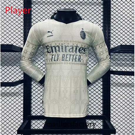 Maillotsfactory 3537 Maillot du Player AC Milan 2024/25 Special Manche Longue Blanc