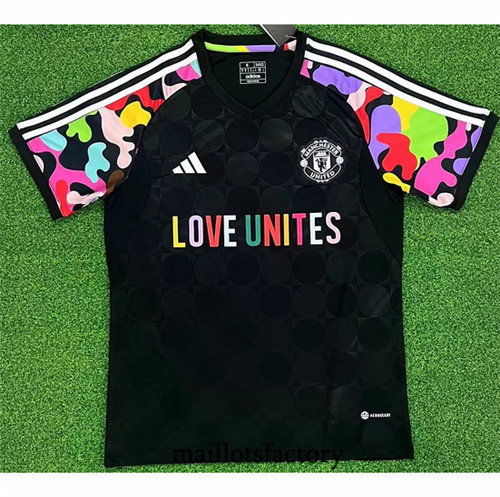 Maillotsfactory 3562 Maillot du Manchester United 2023/24 pre-match Training Noir