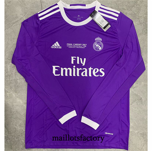 Maillotsfactory 3617 Maillot du Retro Real Madrid 2016-17 Exterieur Manche Longue