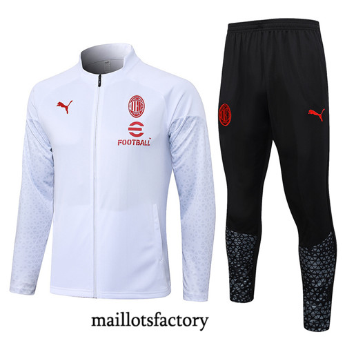 Maillotsfactory 3841 Veste Survetement AC Milan 2024/25 Blanc