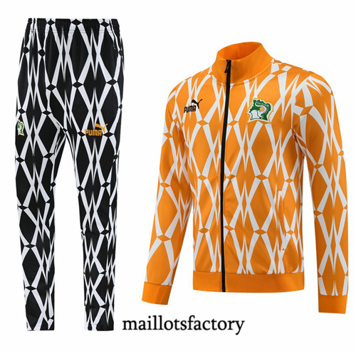 Maillotsfactory 3741 Veste Survetement Cote d'Ivoire 2024/25 couleur orange