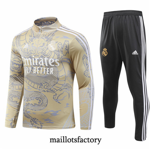 Maillotsfactory 3247 Survetement Enfant Real Madrid special 2024/25 jaune clair