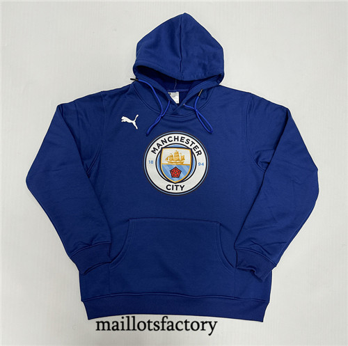 Maillotsfactory 3966 Sweat A Capuche Manchester City 2024/25 bleu