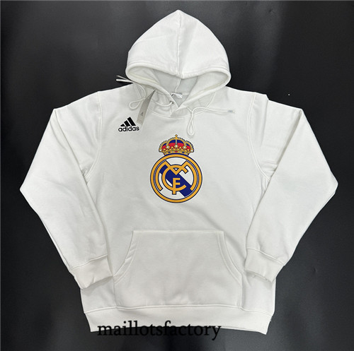 Maillotsfactory 3944 Sweat A Capuche Real Madrid 2024/25 Blanc