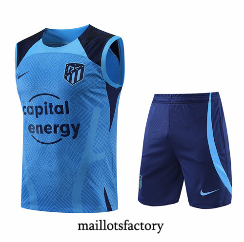Maillots factory 23321 Kit d'entrainement Maillot du Atletico Madrid Debardeur 2022/23 Bleu Pas Cher Fiable