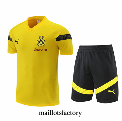 Maillots factory 23319 Kit d'entrainement Maillot du Borussia Dortmund + Short 2022/23 Jaune Pas Cher Fiable