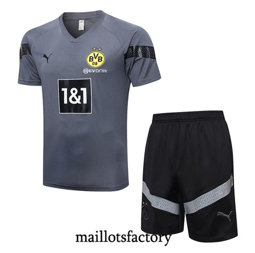 Achat Maillot du Borussia Dortmund + Short 2022/23 gris fac tory s0336