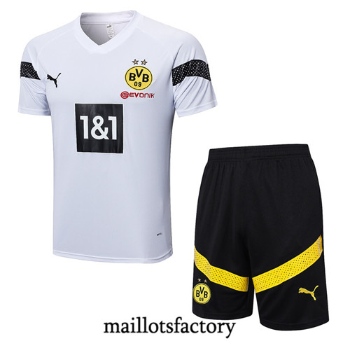 Achat Maillot du Borussia Dortmund + Short 2022/23 Blanc fac tory s0337
