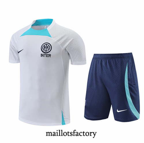 Maillots factory 23372 Kit d'entrainement Maillot du Inter Milan + Short 2022/23 Blanc Pas Cher Fiable