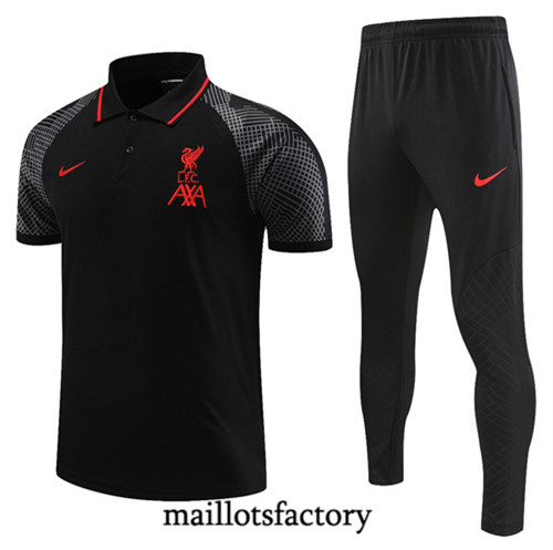 Achat Maillot du Liverpool Polo 2022/23 noir fac tory s0460