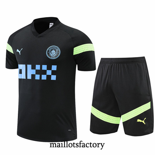 Maillots factory 23361 Kit d'entrainement Maillot du Manchester City + Short 2022/23 Noir Pas Cher Fiable