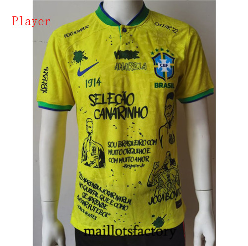Maillots factory 23548 Maillot de Player Brésil 2022/23 co-branded Pas Cher Fiable
