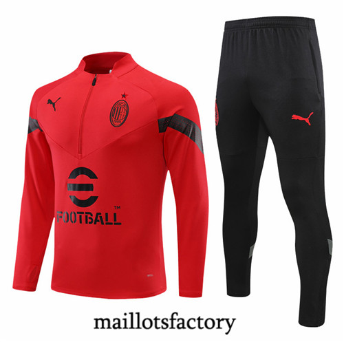 Maillots factory 23154 Survetement du foot AC Milan 2022/23 Rouge Pas Cher Fiable