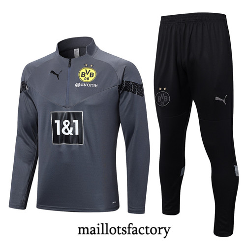 Achat Maillot du Survetement Borussia Dortmund 2022/23 gris fac tory s0519