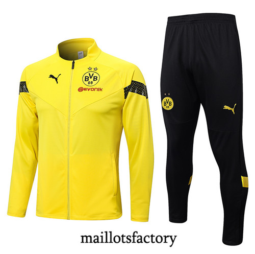 Achat Maillot du Veste Survetement Borussia Dortmund 2022/23 jaune fac tory s0524