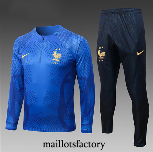 Maillots factory 23250 Survetement Enfant du foot France 2022/23 Bleu Pas Cher Fiable