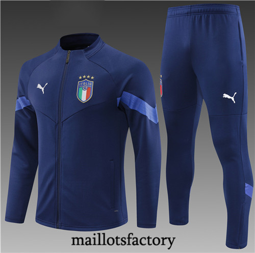 Maillots factory 23258 Veste Survetement Enfant du foot Italie 2022/23 Bleu Pas Cher Fiable