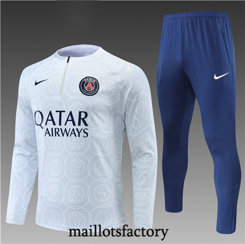 Maillots factory 23216 Survetement Enfant du foot Paris PSG 2022/23 Blanc Pas Cher Fiable