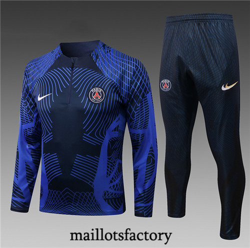 Maillots factory 23227 Survetement Enfant du foot Paris PSG 2022/23 Bleu Pas Cher Fiable
