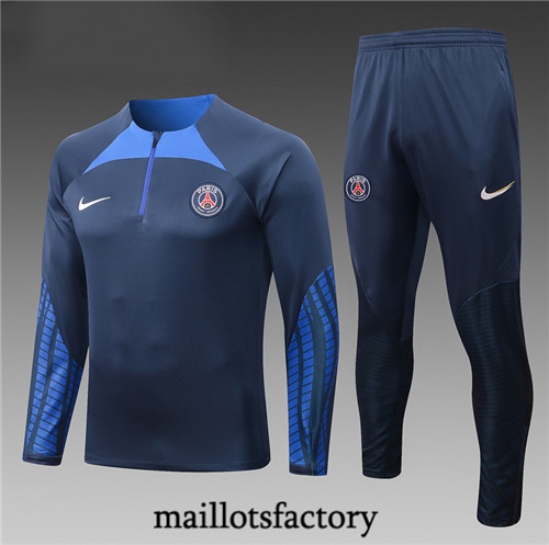 Maillots factory 23233 Survetement Enfant du foot Paris PSG 2022/23 Bleu Pas Cher Fiable