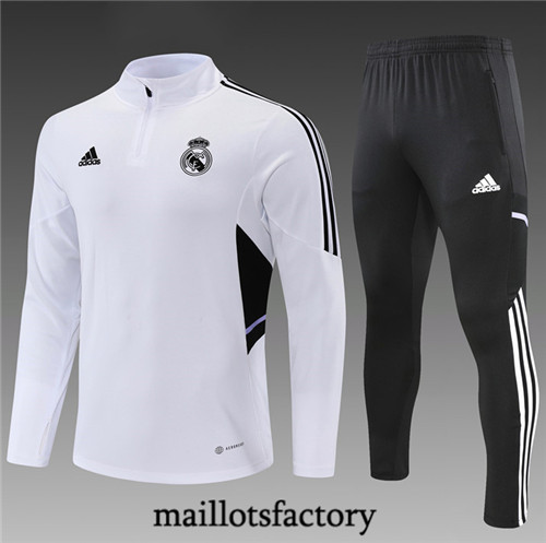 Maillots factory 23190 Survetement Enfant du foot Real Madrid 2022/23 Blanc Pas Cher Fiable