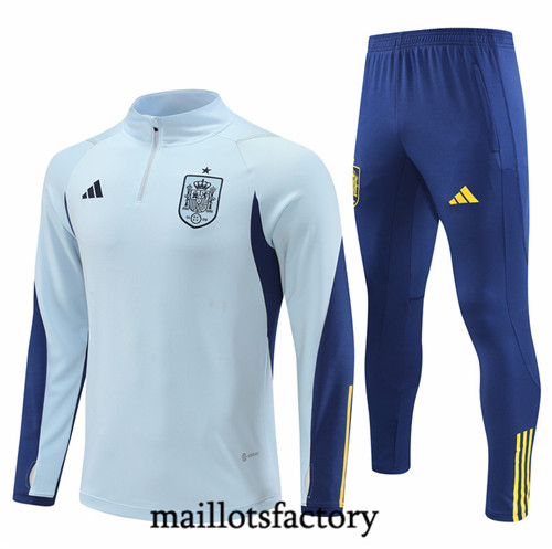 Maillots factory 23095 Survetement du foot Espagne 2022/23 Bleu Pas Cher Fiable