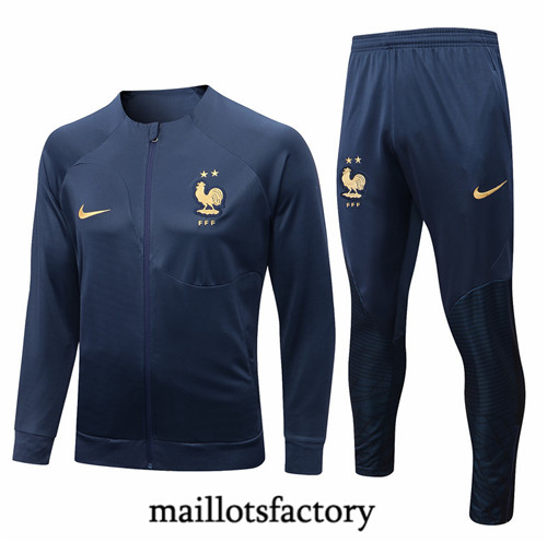 Maillots factory 23097 Veste Survetement du foot France 2022/23 Bleu Pas Cher Fiable