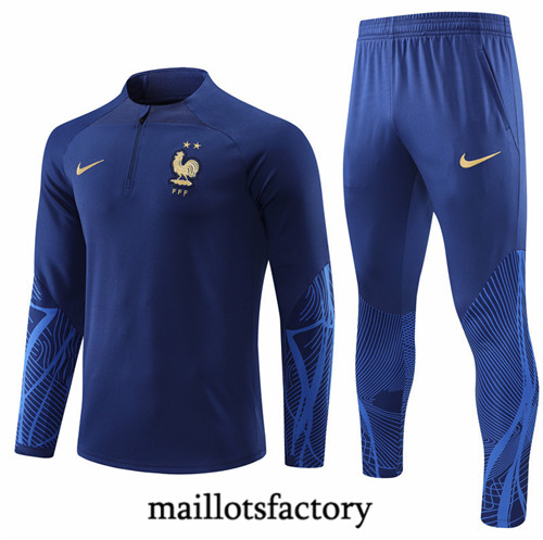 Maillots factory 23098 Survetement du foot France 2022/23 Bleu Pas Cher Fiable