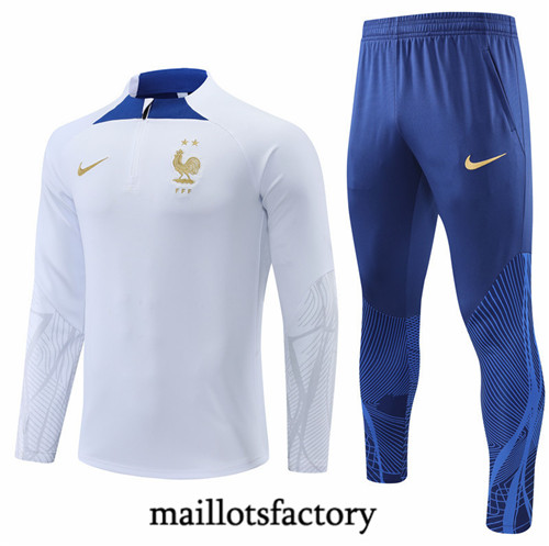 Maillots factory 23099 Survetement du foot France 2022/23 Blanc Pas Cher Fiable