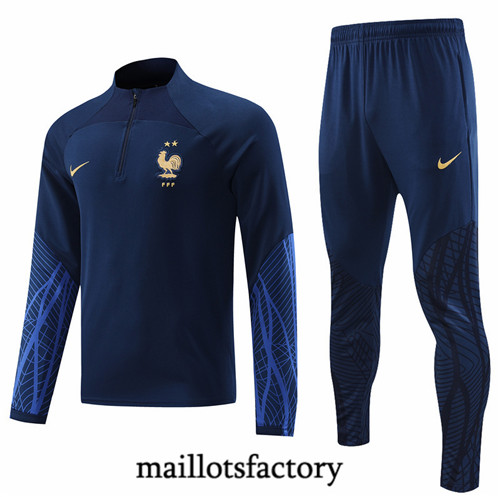 Maillots factory 23100 Survetement du foot France 2022/23 Bleu Pas Cher Fiable