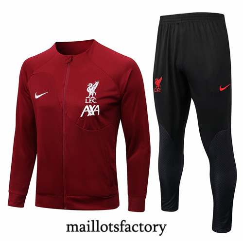 Maillots factory 23127 Veste Survetement du foot Liverpool 2022/23 Rouge Pas Cher Fiable