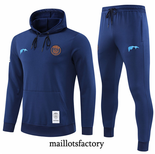 Maillots factory 23053 Survetement du foot Paris PSG 2022/23 à capuche Bleu Pas Cher Fiable
