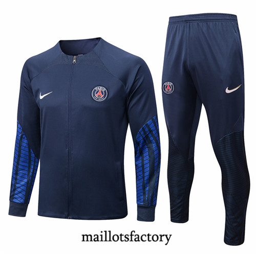 Maillots factory 23054 Veste Survetement du foot Paris PSG 2022/23 Bleu Pas Cher Fiable